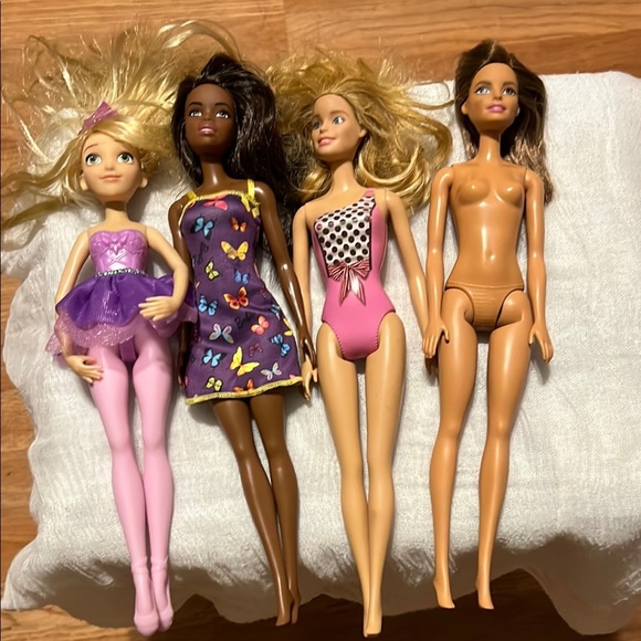 Barbie Doll Set of 3 with Colorful Outfits and‎ princess Rapunzel Ballerina - Picture 2 of 10